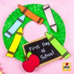 Back to School Paper Plate Crayon Wreath Craft and Template – Looking for an easy back-to-school craft? This adorable crayon wreath comes together with simple supplies.