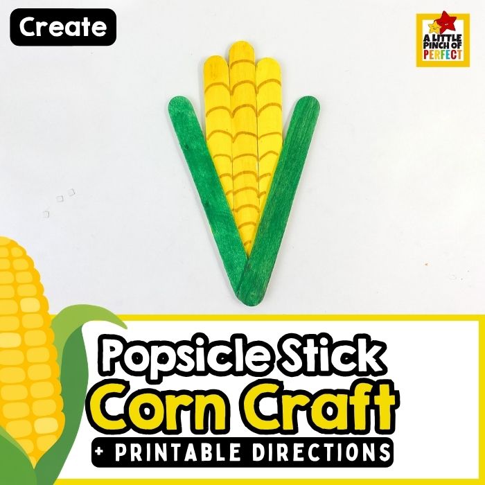 Popsicle Stick Corn Craft for Kids
