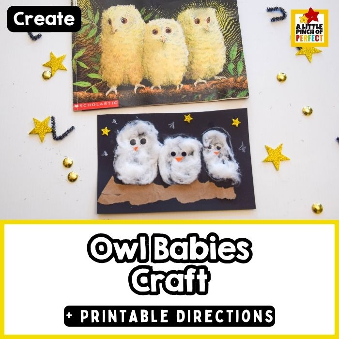 Cotton Ball Owl Craft Inspired by Owl Babies