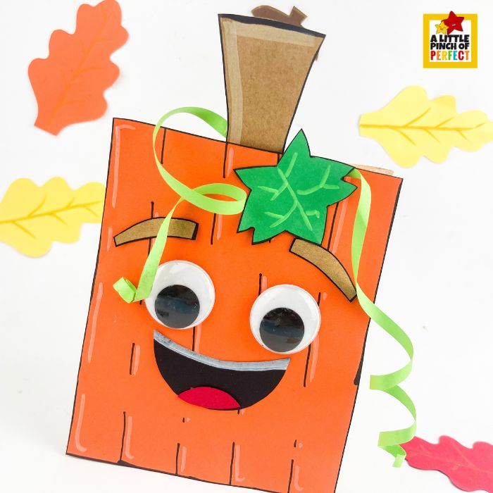 Looking for an easy fall craft for kids? 🎃 This pumpkin paper bag craft is a fun way to create a cute pumpkin treat bag inspired by Spookly the Square Pumpkin! With a free printable template, it&rsquo;s simple to make and perfect for Halloween parties, classroom activities, or an afternoon of crafting.